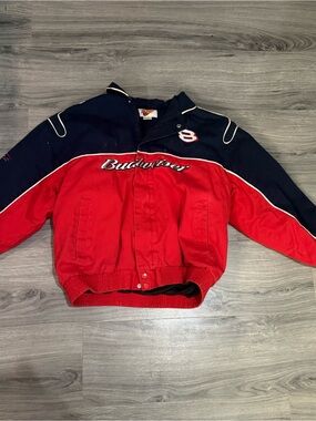 Dale Jr. Budweiser Red and Navy Vintage Team Jacket